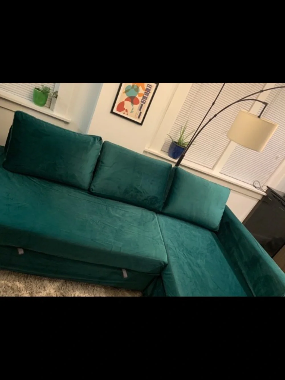 IKEA Friheten Velvet Green Fitted Couch Cover
